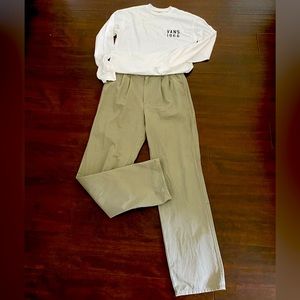 Sold] 2 pieces mens outfits (Vans long sleeve shirts, Saint Paul Pleated Pants)